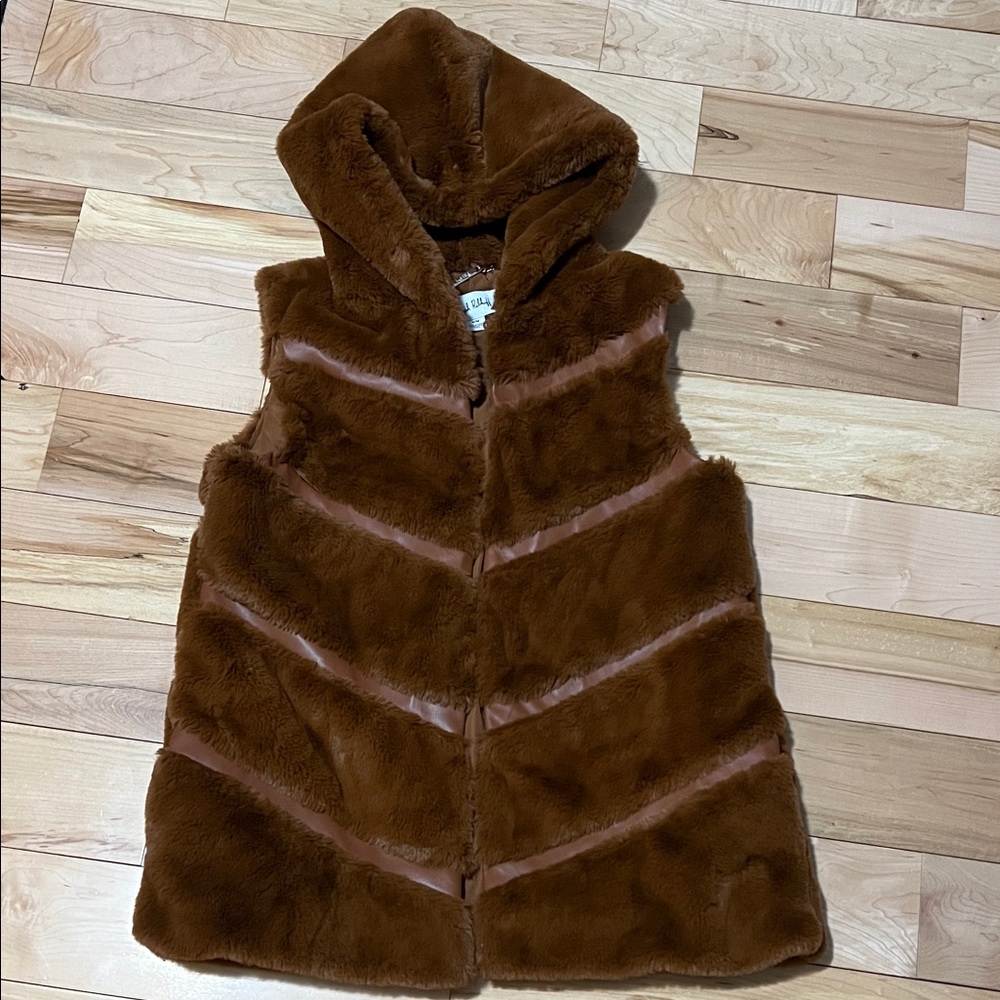 Joseph Ribkoff Brown Faux Fur Vest